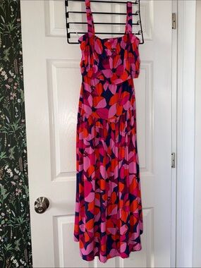 Bright Pink & Red Floral 2 Piece Matching Set Sundress - Women's